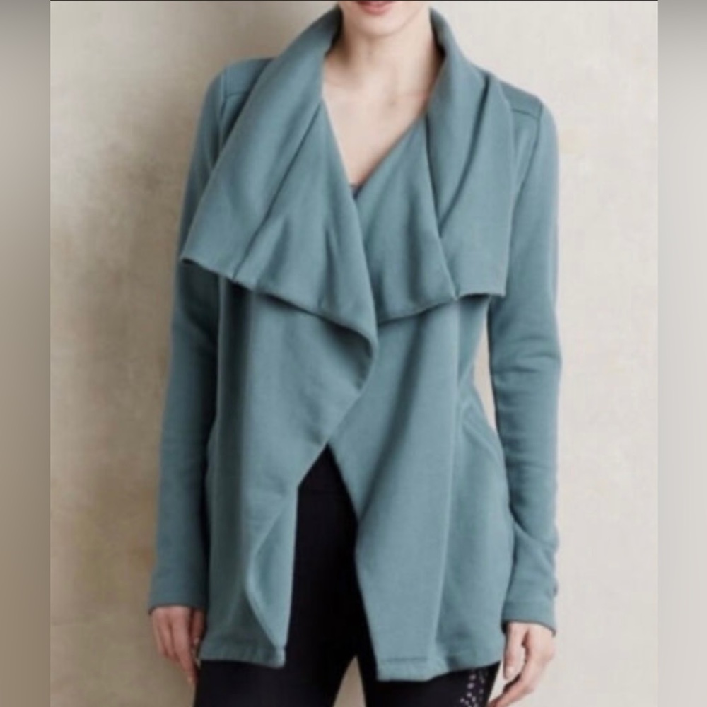 ANTHRO Saturday Sunday Waterfall Turquoise Jacket Size XS